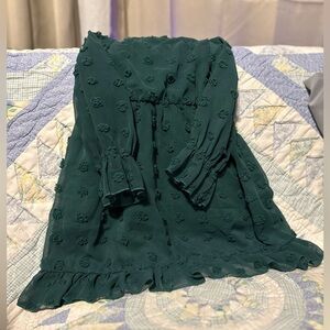 Little Girls Elegant Sage Green Textured Dress- size 5T